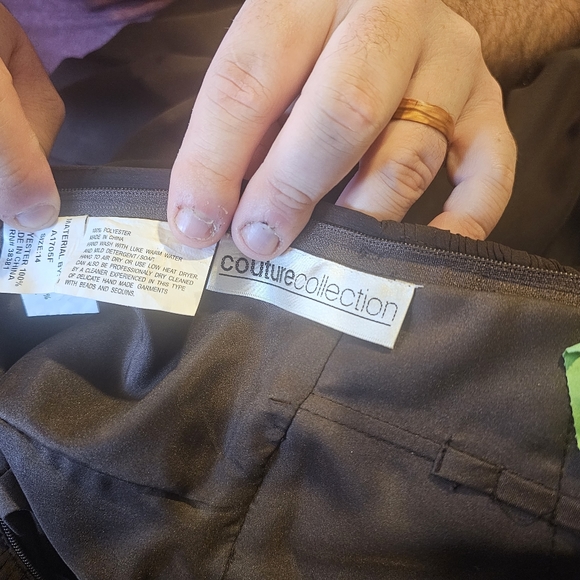 Women's Size 14 Couture Collection Long Brown Bridesmaid Dress One Strap - Picture 3 of 3